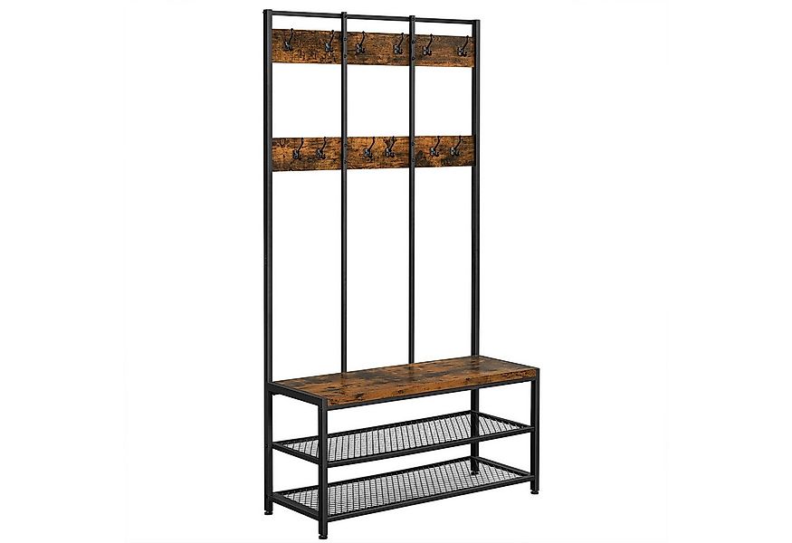 VASAGLE Garderobenständer Garderobe, mit 12 Kleiderhaken und Schuhregal günstig online kaufen