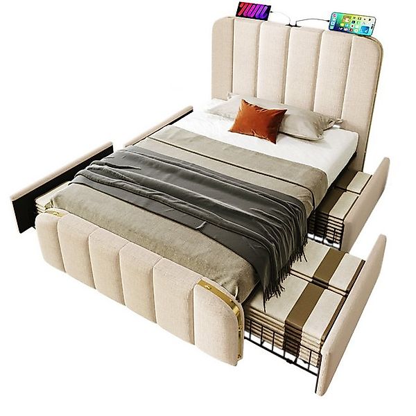 Gotagee Polsterbett Funktionsbett 90x200cm Jugendbett Einzelbett Gästebett günstig online kaufen