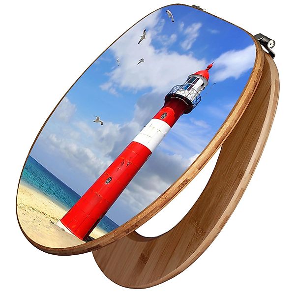 Banjado Design WC Sitz Bambus Toilettendeckel Toilettensitz Bambus Holz Klo günstig online kaufen