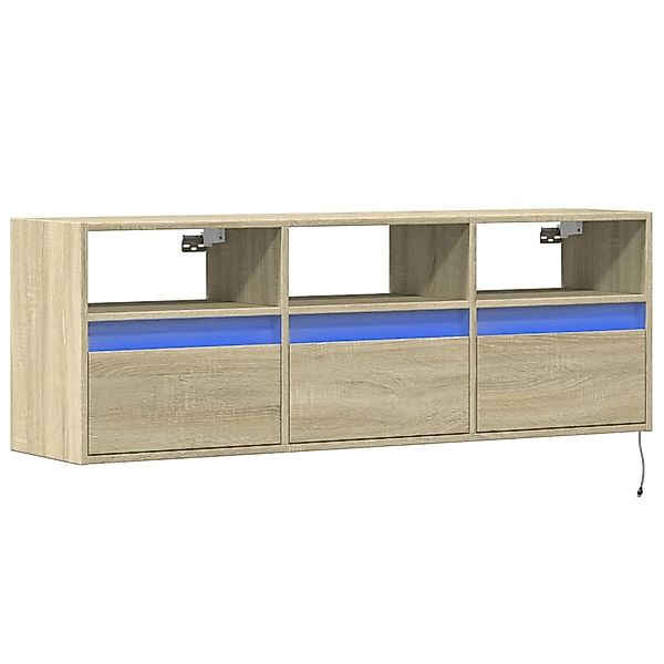 vidaXL TV-Wandschrank mit LED-Beleuchtung Sonoma-Eiche 130x31x45 cm 852343 günstig online kaufen
