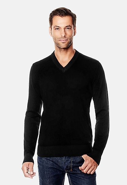 Vincenzo Boretti V-Ausschnitt-Pullover tailliert V Neck günstig online kaufen