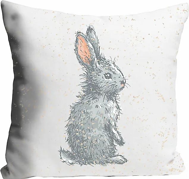 queence Dekokissen »Corinne«, Kissenhülle,Hase,Schnee,Winter,Fröhlich,Weihn günstig online kaufen