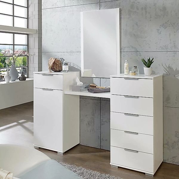 Schlafzimmer Schminktisch mit Spiegel in weiß ELSTRA-43, B/H/T ca. 165/192/ günstig online kaufen