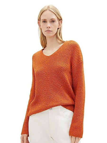 TOM TAILOR Strickpullover Strickpullover Ripp Knit V-Neck Knit V-Neck Pullo günstig online kaufen