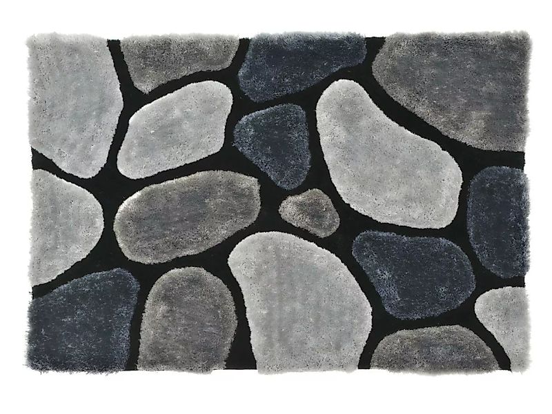 Hochflorteppich  - 140 x 200 cm - Grau - PEITRA günstig online kaufen