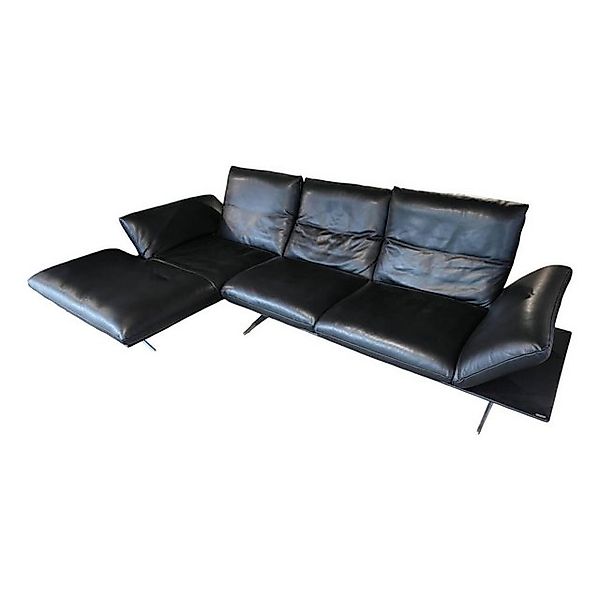 Koinor Ecksofa Ecksofa Francis Leder C Classic Crow Schwarz Metallkufe Nick günstig online kaufen