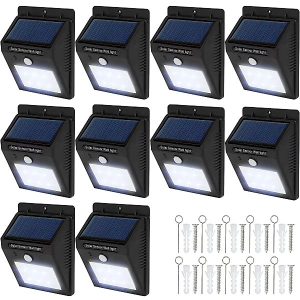 10 LED Solar Leuchten mit Bewegungsmelder - schwarz günstig online kaufen
