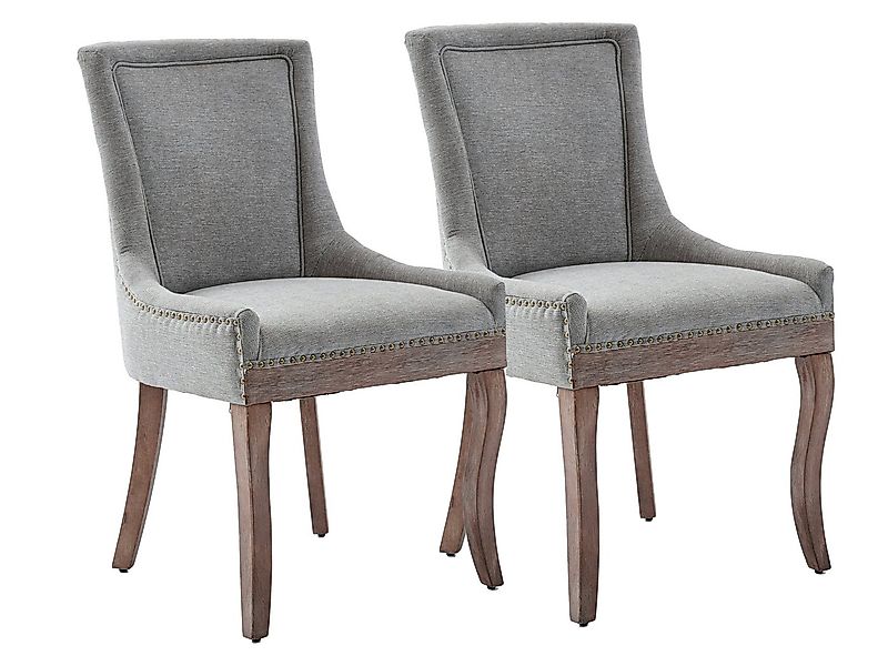 SeedWave Esszimmerstuhl 2er-Set Küchenstuhl Chenillebezug, Holzfüße mit Ver günstig online kaufen