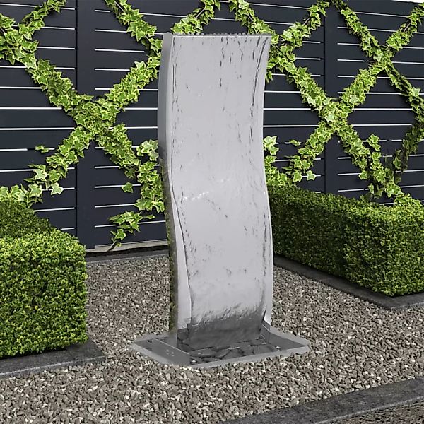 Gartenbrunnen Mit Pumpe Edelstahl 90 Cm Geschwungen günstig online kaufen