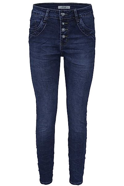 Jewelly Regular-fit-Jeans Jeans, Stretch Jeans Five-Pocket im Crash-Look günstig online kaufen