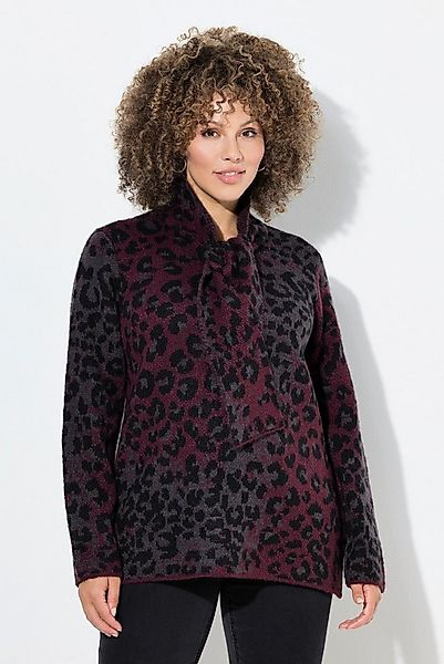 Ulla Popken Strickpullover Pullover Leomuster Schalkragen Langarm günstig online kaufen