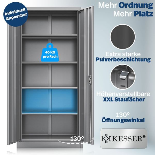 KESSER Aktenschrank Büroschrank aus Stahl 180x60x40 günstig online kaufen