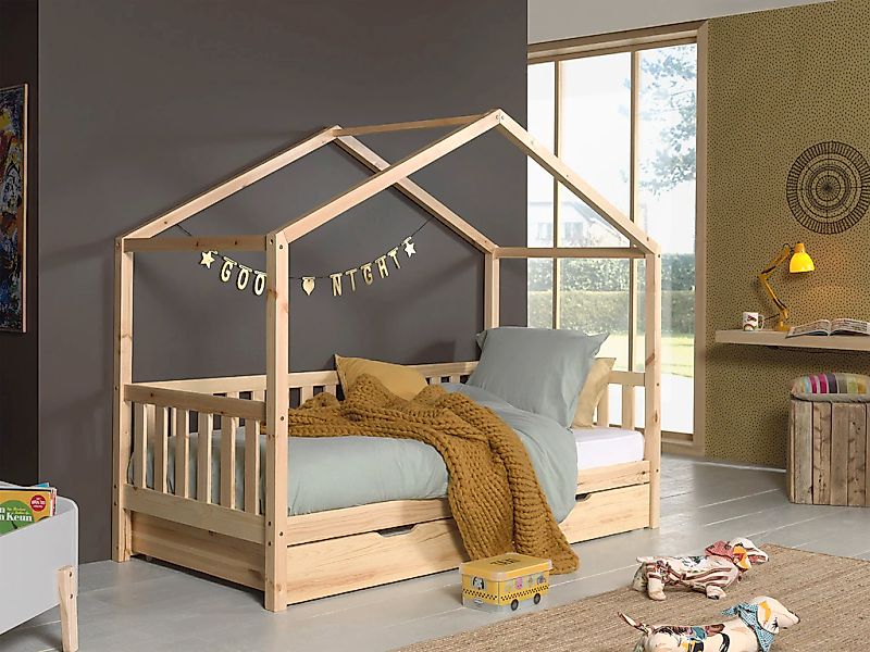 Vipack Hausbett "Dallas", wahlweise mit Bettschublade oder Textilhimmel, Au günstig online kaufen