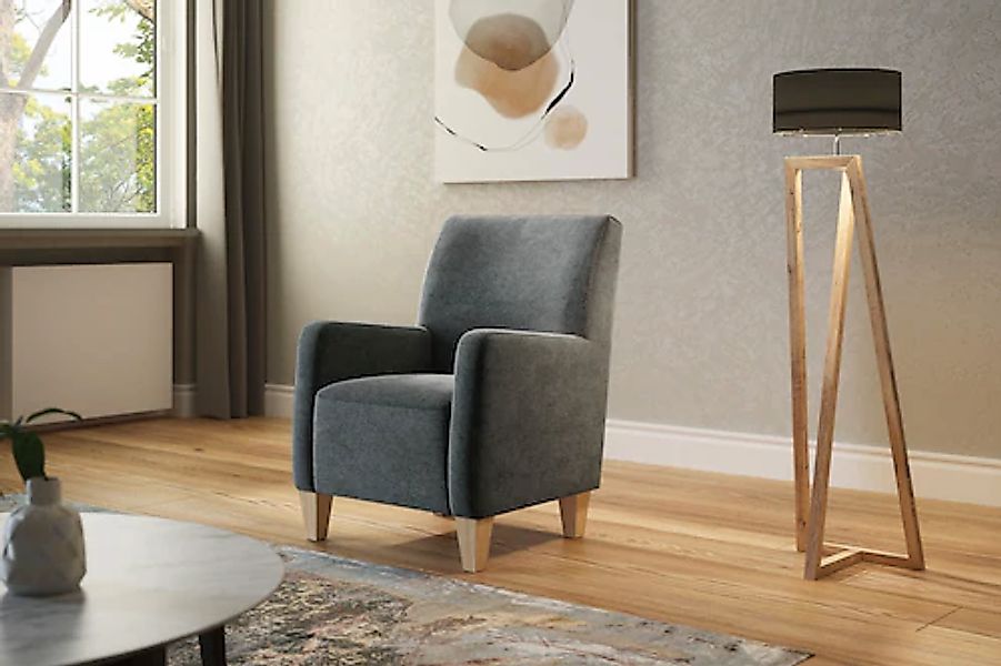 Home affaire Sessel »Viva«, mit Federkern, mit Buchefüßen günstig online kaufen