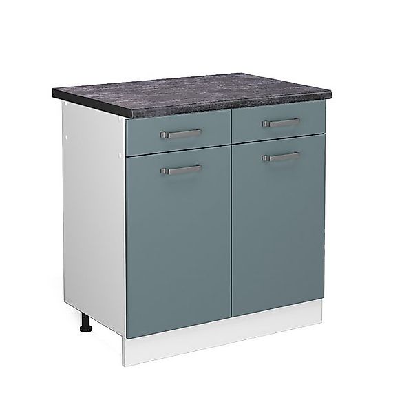 Vicco Küchenunterschrank R-Line Schubladenschrank für die Küche Blau-Grau/W günstig online kaufen