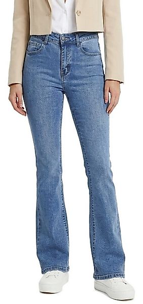 dy_mode Schlagjeans Damen Schlagjeans High Waist Trendige Schlaghose Flared günstig online kaufen