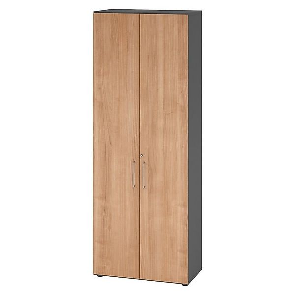 bümö Aktenschrank smart Büroschrank - 6 Ordnerhöhen Dekor: Graphit/Nussbaum günstig online kaufen