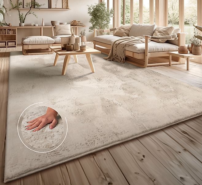 Fellteppich »Lottano«, rechteckig, 14 mm Höhe, Langflor, Kunstfell, Uni Far günstig online kaufen