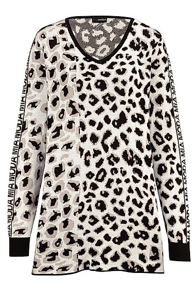 MIAMODA Strickpullover Pullover Animal-Muster Rundhals Langarm günstig online kaufen