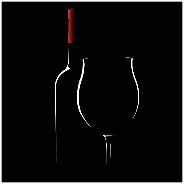 Wallario Glasbild, Rotwein bei Nacht, in günstig online kaufen
