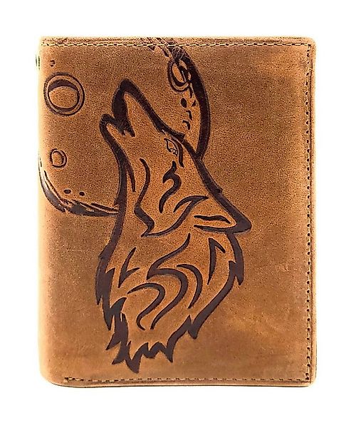 JOCKEY CLUB Geldbörse echt Leder Portemonnaie mit RFID Schutz heulender Wol günstig online kaufen