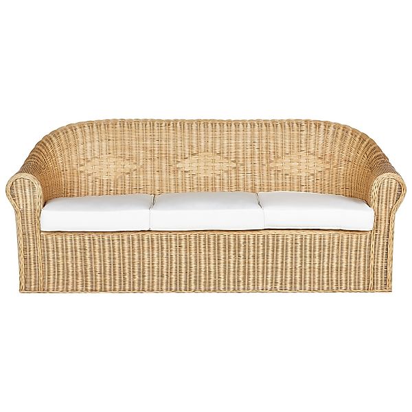 Beliani Gartensofa Naturfarben Weiss 75x202x82 günstig online kaufen