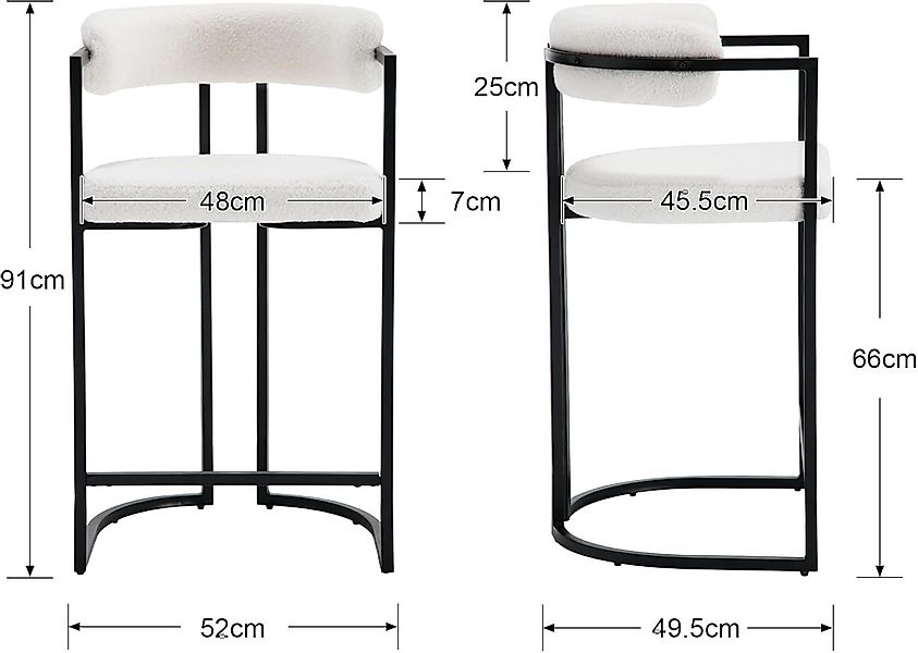 WAHSON OFFICE CHAIRS Barhocker 2er Set, Samt Küchenhocker Barstühle mit sch günstig online kaufen