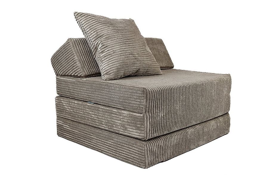 Klappmatratze Klappmatratze mit Kopfteil aus Cord, FORTISLINE, Klappbar, al günstig online kaufen