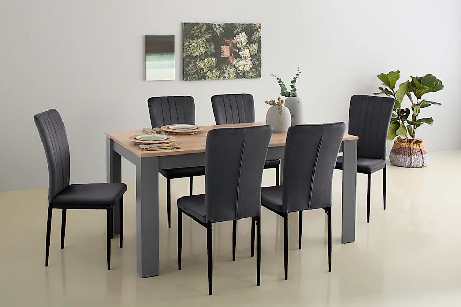 Home affaire Essgruppe "Bergamo Tisch Stühle Speisezimmer Bestseller" Set, günstig online kaufen