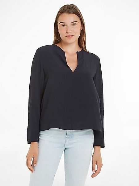Tommy Hilfiger Langarmbluse VISCOSE CREPE V-NECK günstig online kaufen