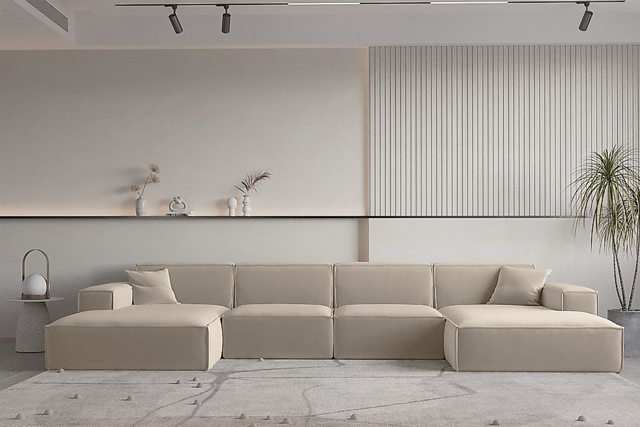 Fun Möbel Wohnlandschaft U-Form CELES PREMIUM Stoff Ascot Bukla oder Opera günstig online kaufen