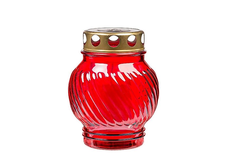 Glofrex S.C. Grabkerze Grablicht-Glas mit Kerze - rot - Höhe 13 cm - Brennd günstig online kaufen
