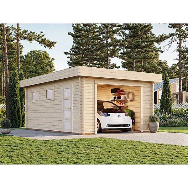 Palmako Garage Rasmus 19,0 m² Kit Natur Unbehandelt 360 cm x 550 cm günstig online kaufen