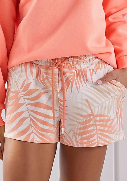 LASCANA Sweatshorts Loungeshorts im schönen Allover-Blätterdruck, günstig online kaufen