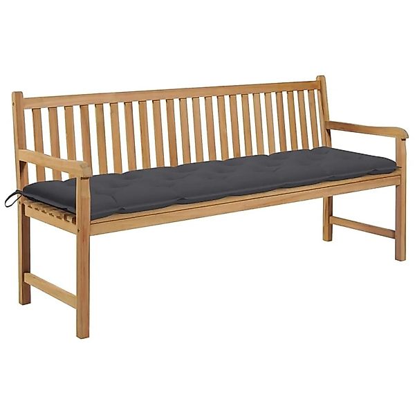 vidaXL Gartenbank mit Anthrazit Auflage 175 cm Massivholz Teak 3062799 günstig online kaufen