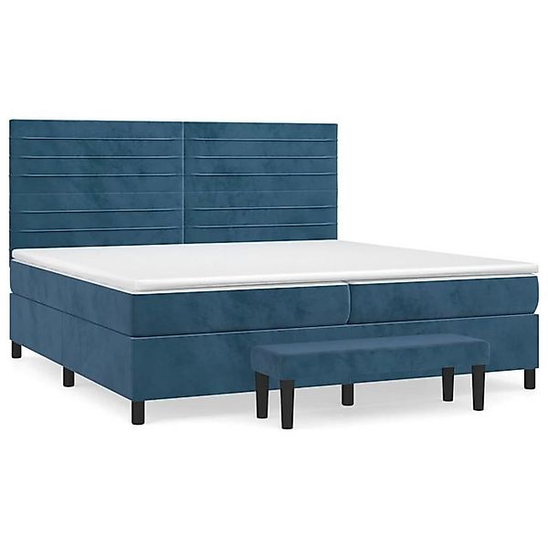 vidaXL Boxspringbett Boxspringbett mit Matratze Dunkelblau 200x200 cm Samt günstig online kaufen