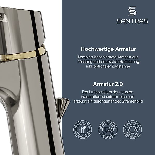 Santras Waschtischarmatur Waschtischarmatur mit Zugstange und günstig online kaufen