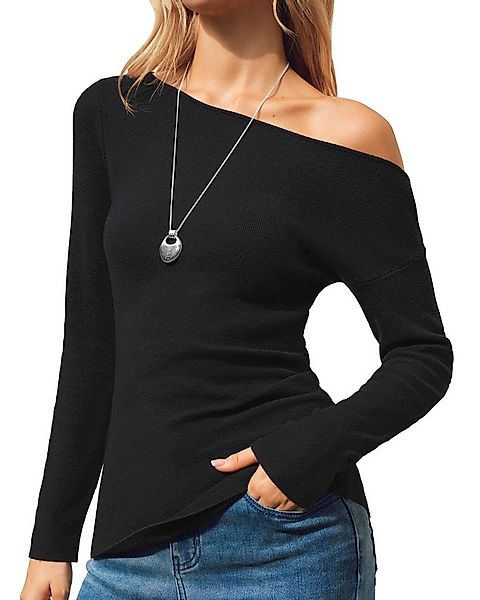 Arach&Cloz Longpullover Arach&Cloz Damen Pullover Wollmischung Carmenpullov günstig online kaufen