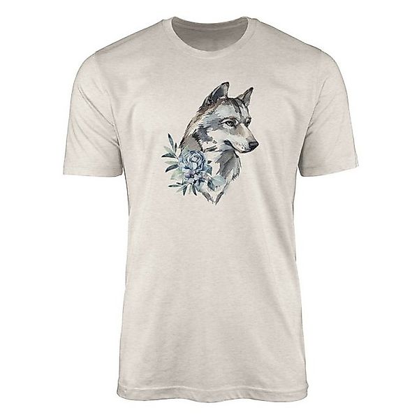 Sinus Art T-Shirt Herren Shirt 100% gekämmte Bio-Baumwolle T-Shirt Aquarell günstig online kaufen