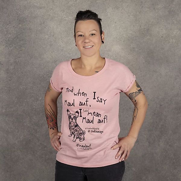 T-shirt "Zivilcourage", Damen, Rosa günstig online kaufen