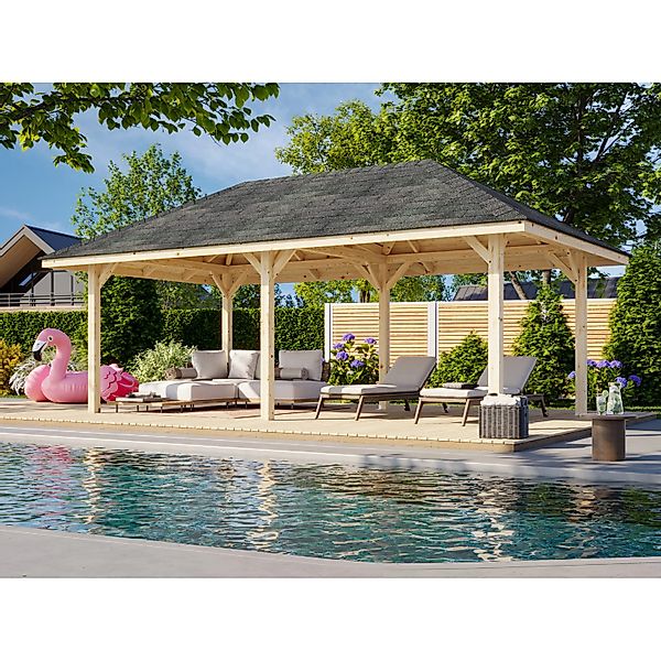 Palmako Pavillon Bianca 588 x 300 cm Lackiert Weiß FSC® günstig online kaufen