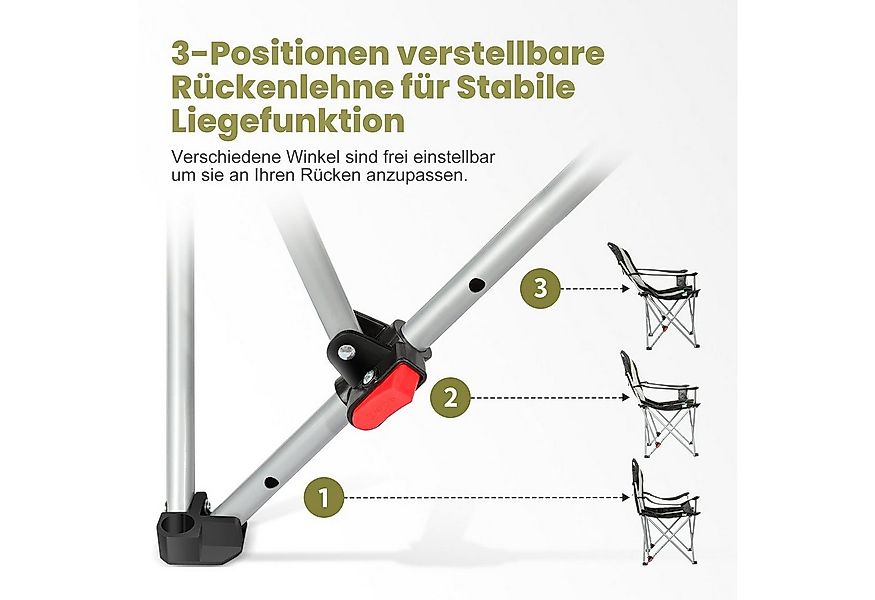 HOMECALL Campingstuhl Anglerstuhl Flatsessel Klappbar Liegestuhl (Getränkeh günstig online kaufen
