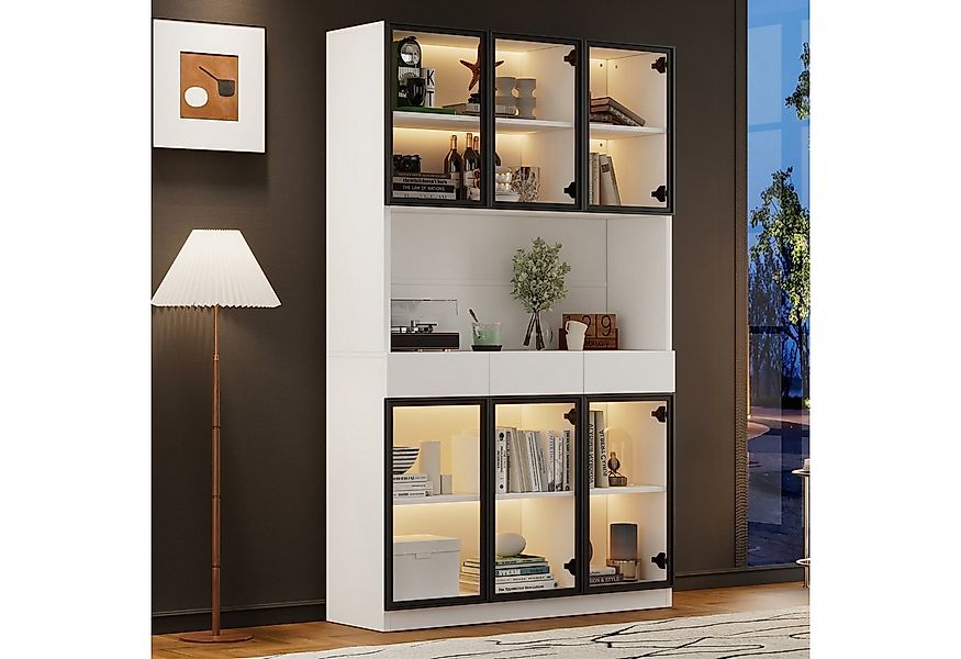 autolock Vitrine 200cm Vitrinenschrank mit LED günstig online kaufen