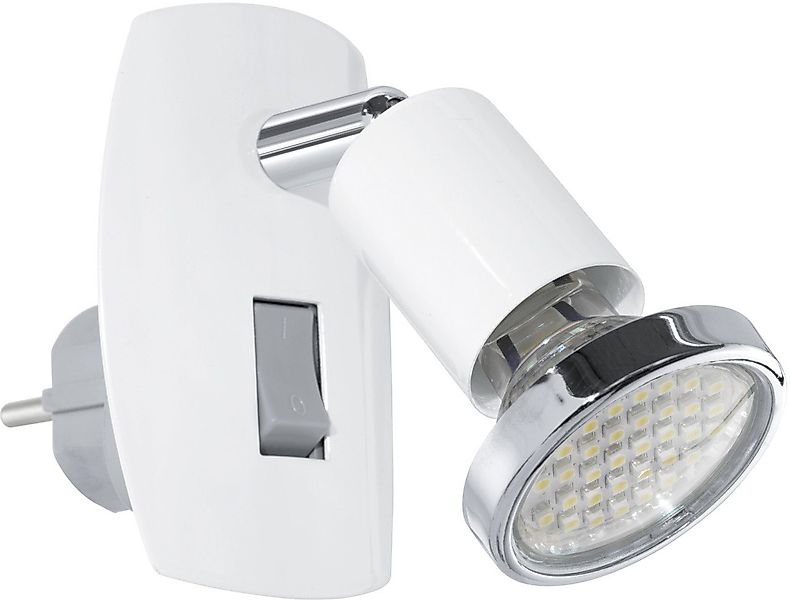 EGLO Klemmleuchte Eglo LED Steckdosenspot Mini 4 weiß, chrom, Inkl. Leuchtm günstig online kaufen