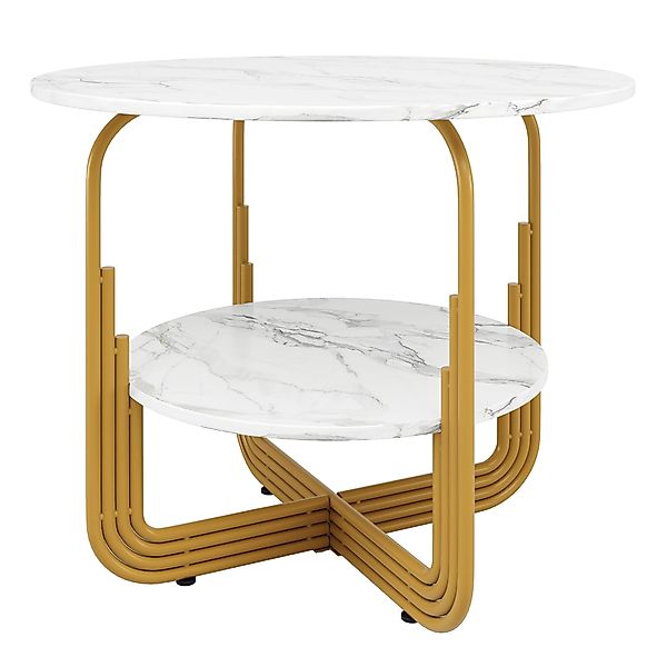 Runder Esstisch für 4 Personen, MDF Tischplatte mit unterem Stauraum, 80x80 günstig online kaufen