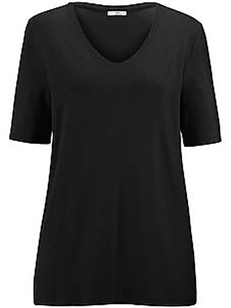 Shirt gerundetem V-Ausschnitt Emilia Lay schwarz günstig online kaufen