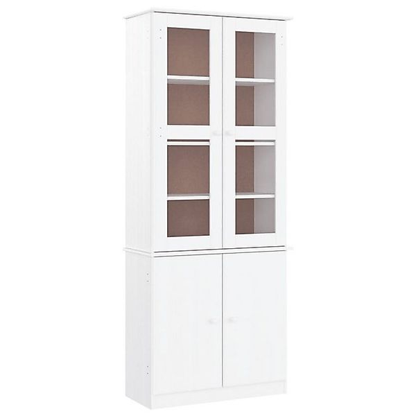 vidaXL Vitrine Vitrinenschrank ALTA Weiß 77x35x186,5 cm Massivholz Kiefer G günstig online kaufen