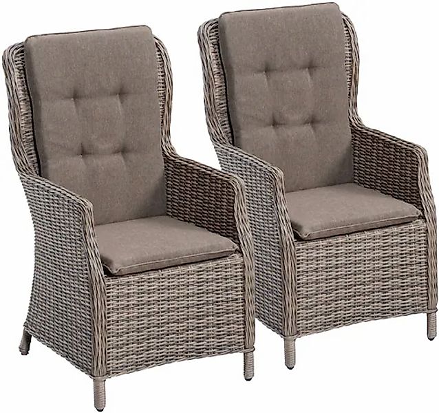 MERXX Gartenstuhl »Riviera« (Set) 2 Stk. 2er Set, Polyrattan, Stahl günstig online kaufen