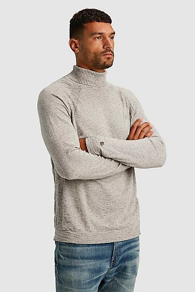 Cast Iron Rollkragenpullover Melange Grau - Größe L günstig online kaufen