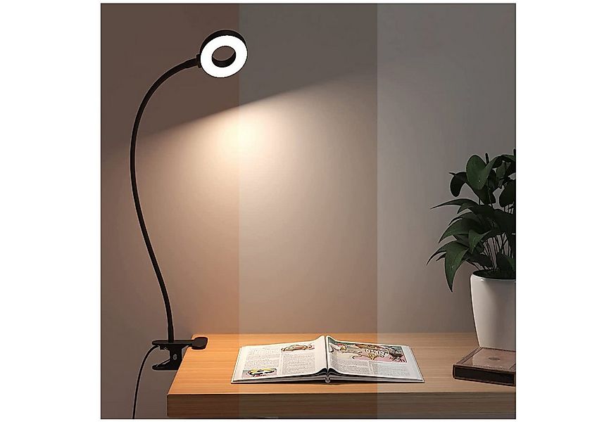 MUPOO Klemmleuchten LED Schreibtischlampe,3 Farbtemperatur,Clip-on-Lampe,Le günstig online kaufen
